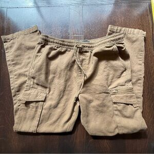 Brooklyn Cloth Pants men's Medium brown cargo pockets flex stretch 29 inseam